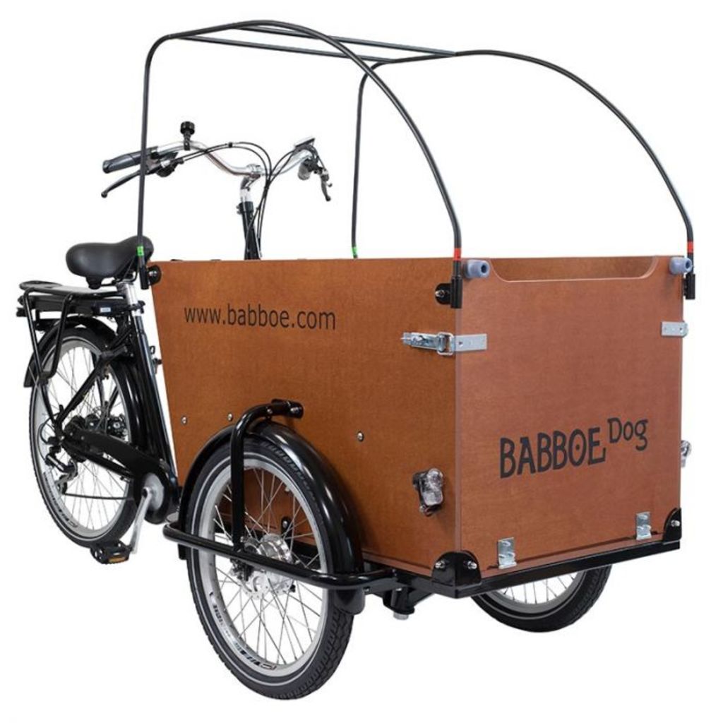 Zwarte Babboe stokkenset honden regen tent, waterdichte beschermhoes voor hondenvervoer op de fiets