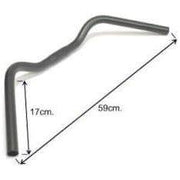 Zwart gebogen stuur voor stadsfiets van staal, 25.4mm diameter, 590mm breedte, geschikt voor Ergotec modellen.