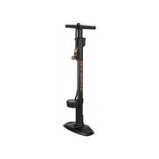Topeak JoeBlow Tubi 2Stage vloerpomp met dubbele trap voor snelle, efficiënte bandopblaasingen op een heldere achtergrond