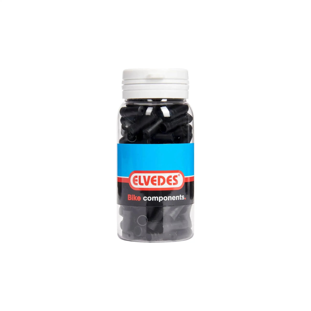 Zwart PVC-kabelhoedje van Elvedes, Ø5,0 mm, set van 150 stuks, geschikt voor elektrische bedrading en kabelafsluiting.