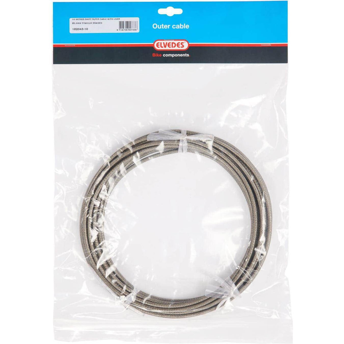 Elvedes schakel buitenkabel gevlochten, 10 meter, flexibele en duurzame elektrische kabel voor buitengebruik.