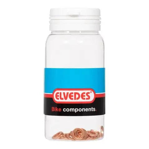 Elvedes Koper O-ring 30 mm, remonderdeel, geschikt voor fietsremmen, close-up van de koperen O-ring in detail