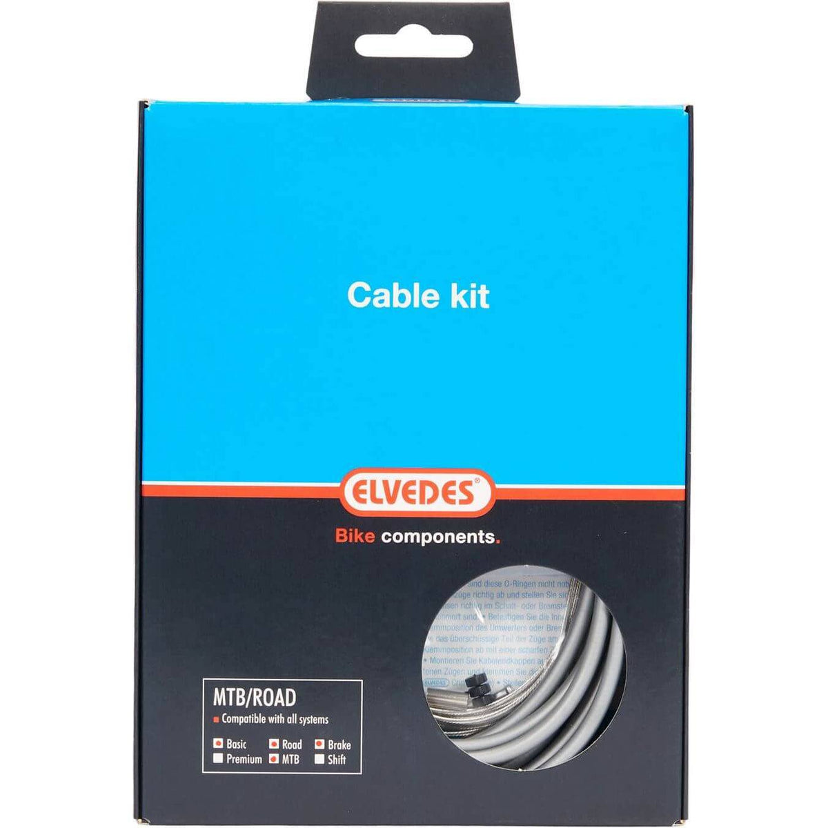 Elvedes remkabels kit voor ATB en racefietsen, inclusief remkabels en onderdelen, geschikt voor optimale remprestaties.