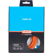 Elvedes remkabels kit voor ATB en racefietsen, inclusief remkabels en onderdelen, op de afbeelding zichtbaar.