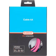 Elvedes schakelkabel kit voor MTB en racefietsen, inclusief buitenkabel voor soepele schakelprestaties.