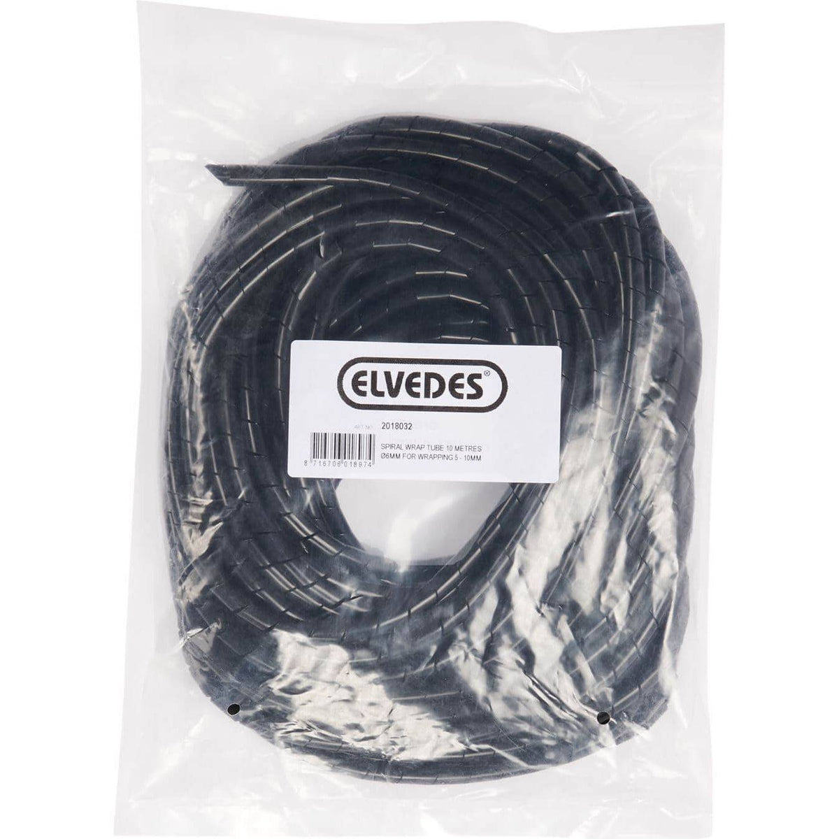 Elvedes Spiraalwikkelslang van 10 meter, flexibel en veelzijdig voor kabels en kabeldelen, in een productfoto.