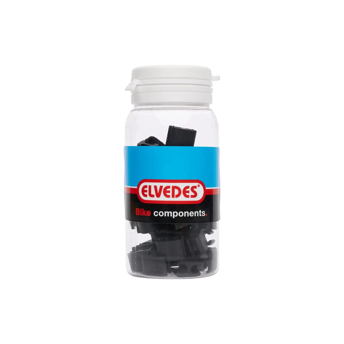 Zwarte Elvedes Duo PVC kabelclips, 4,1 mm en 5,0 mm, set van 50 stuks voor kabelbeheer en organisatie.