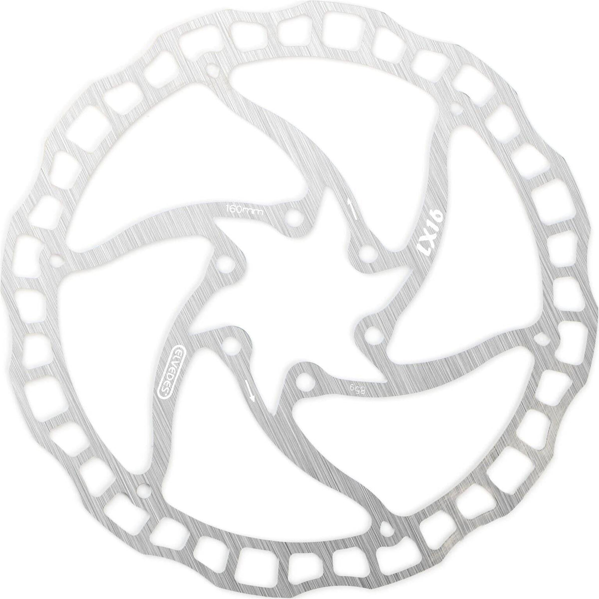 Elvedes remschijf LX16 One Piece, 160 mm, zilver, voor fietsremmen, zichtbaar op de afbeelding