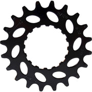 Zwart KMC Bosch Gen 2 tandwiel 11/128 van chromoly met fijne details en textuur, zichtbaar op de afbeelding.