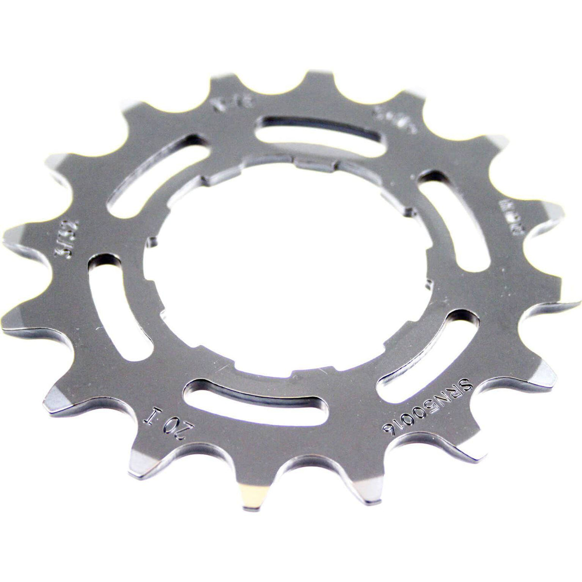 Zwart KMC Enviolo 3/32" Crmo-staal tandwiel voor fiets, zichtbaar in close-up, met fijne details en textuur