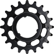 Zwart KMC Shimano 1/8" Chromoly tandwiel voor fietsen, robuust en geschikt voor kmc kettingen, zichtbaar in de afbeelding.