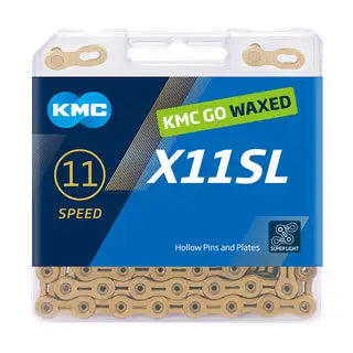 KMC X11SL 11-speed wax ketting met 118 schakels, geschikt voor racefietsen en mountainbikes, soepel schakelen en duurzame constructie