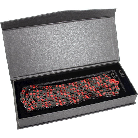 Kmc Ketting Dlc10 Black/Red 116 Schakels - Le Coq Wielerartikelen