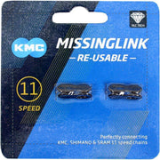Zwarte KMC DLC 11 kettingschakels met pennen, 1/2" x 11/128", herbruikbaar, 5,65 mm, set van 2 stuks