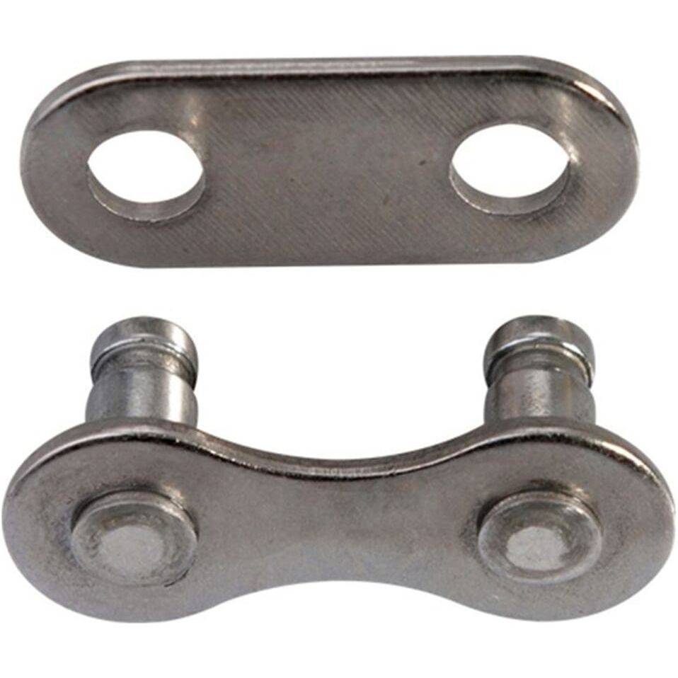 Kmc 3/32 single speed kettingverbinder Ept Snap-On in zilver, set van 2, voor kettingschakels en pennen.