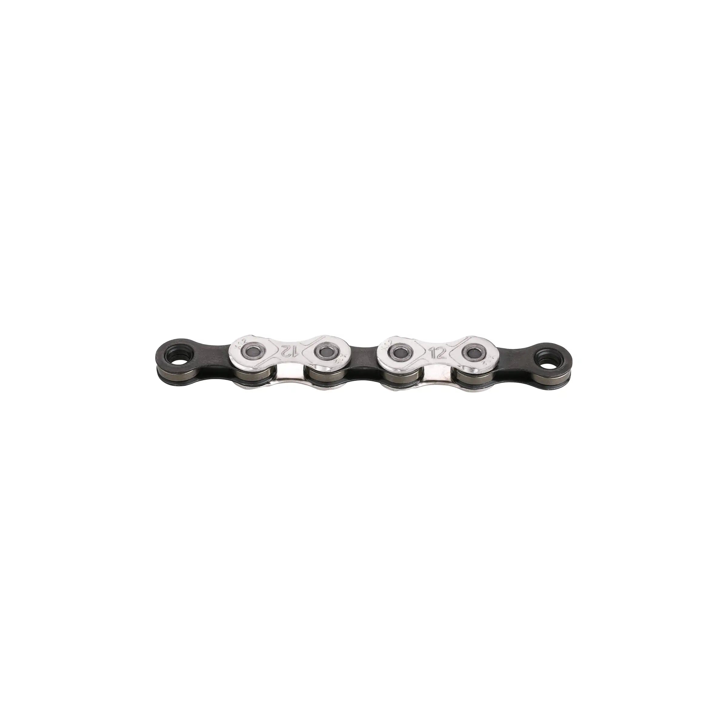 KMC fietsketting X12 zilver/zwart voor 12-speed bikes met 126 schakels, geschikt voor snelle en soepele ritten