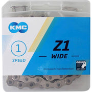 KMC Z1 Wide 1/2" x 1/8" ketting voor single-speed fietsen, 112 schakels, roestvrij staal en duurzame constructie