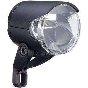 Herrmans H-Black MR4 Dynamo koplamp met houder, 100/120 lumen, geschikt voor fietsverlichting, zwart en compact design
