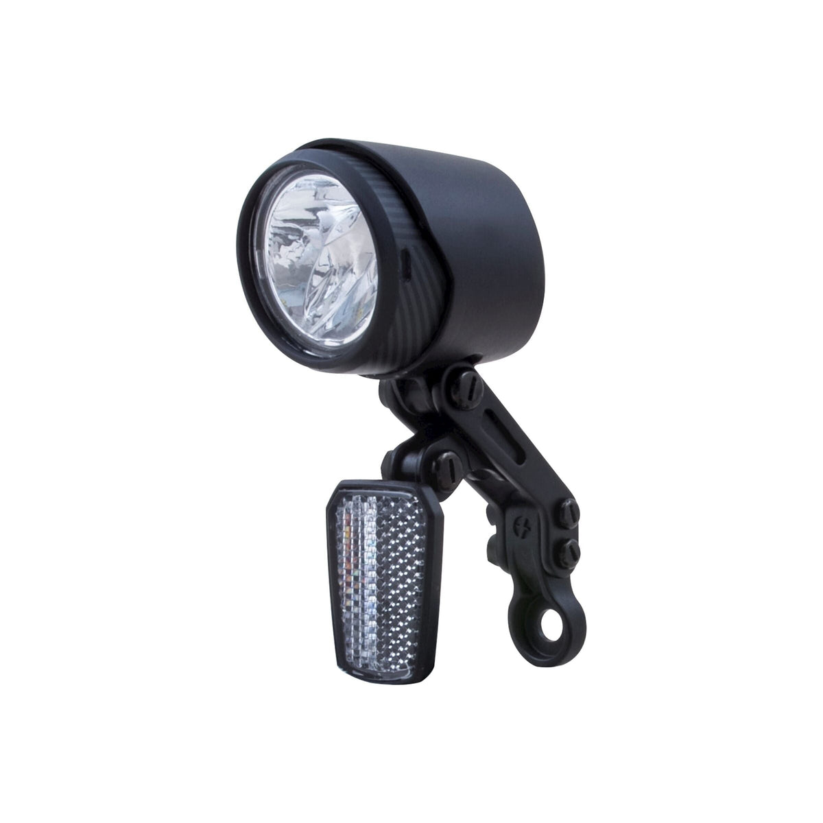 Spanninga koplamp X&O 50 Xe voor e-bike, helder LED-licht, zwart design, geschikt voor 6-48V elektrische fietsen
