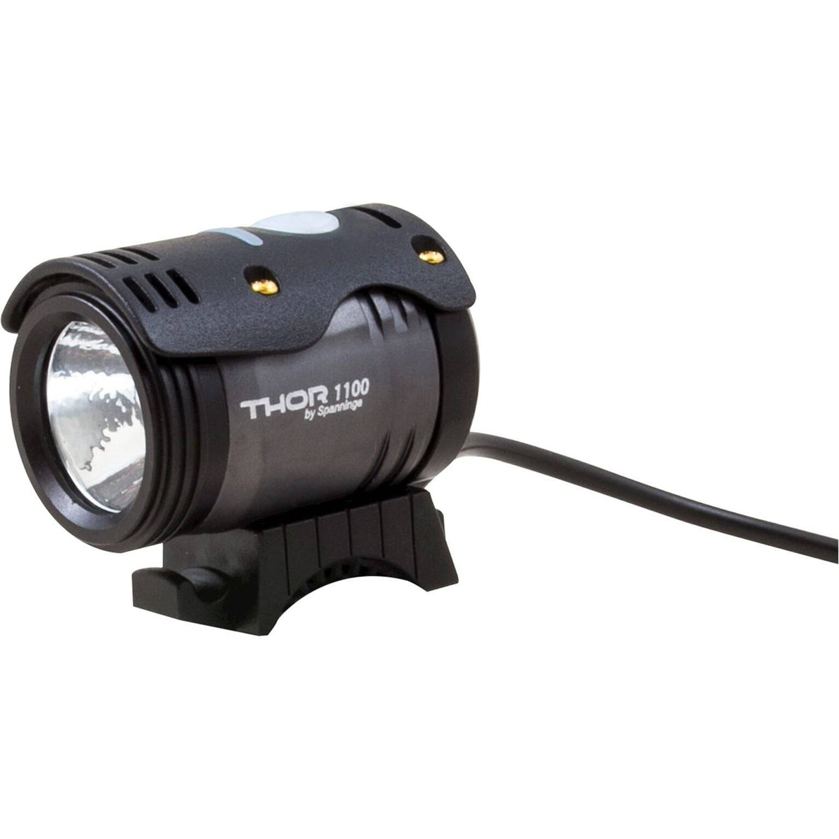 Spanninga Thor hoge krachtige accu koplamp met 1100 lumen, ideaal voor fietsers en buitengebruik.