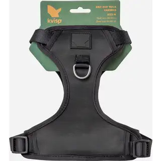 Zwart Kvisp veiligheidstuigje maat S met verstelbare banden voor veilig en comfortabel gebruik.