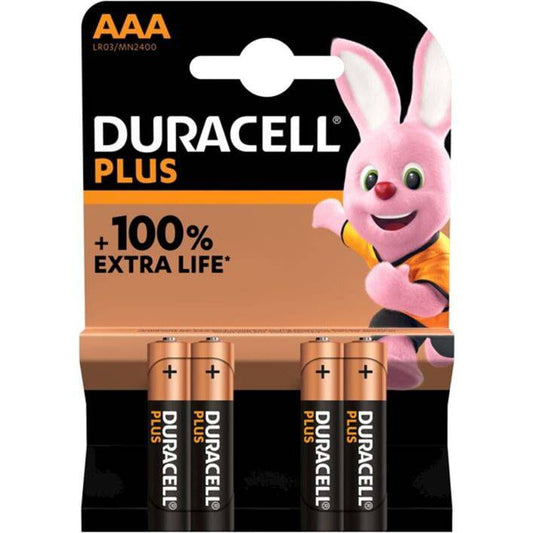 Duracell Batterij Plus 100% Extra Life Mn2400/Lr03/Aaa Bp4 - Le Coq Wielerartikelen