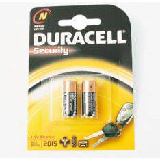Duracell LR1 1.5V batterij, knoopceltype, set van twee, geschikt voor kleine elektronische apparaten.