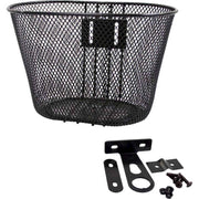 Kleine Piazza fietsmandje van 7,5L, 25,5x17,5x17cm, geschikt voor fietsaccessoires, zonder merk, op de fiets bevestigd