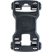 Zwarte Basil MIK dragerplaat voor fietsframe, compatibel met bagagedragers en frame adapters, geschikt voor fietsaccessoires.