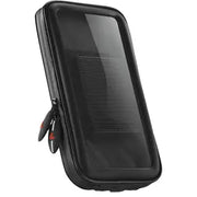 Lampa Opti-Sized Soft Case voor telefoon, zwart, zachte siliconen beschermhoes met openingen voor knoppen en poorten.