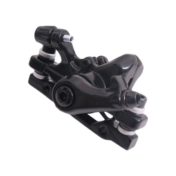 Promax mechanische remklauw voor remschijf van 160 mm of 140 mm, geschikt voor fietsremmen, zwart metalen ontwerp