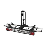 Pro-User diamant fietsendrager voor 2 fietsen, vouwbaar en kantelbaar, geschikt voor trekhaak, zwart met bevestigingsbeugels