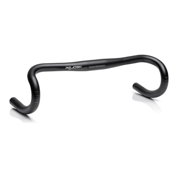 Zwart XLC racefiets stuur Hb-R05, lichtgewicht 320 gram, 31,8 mm stuur voor racefietsen, afgebeeld op wit achtergrond