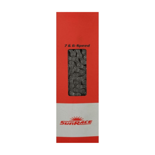Sunrace Fietsketting 6/7 Speed 116 Links - Grijs - Le Coq Wielerartikelen