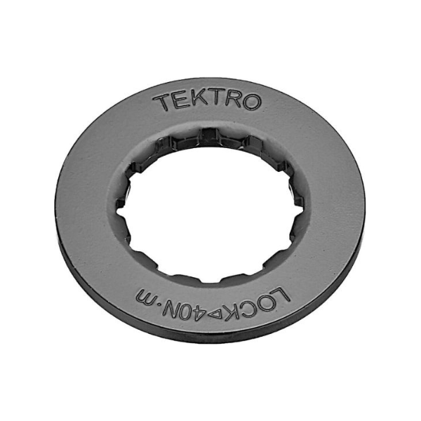 Tektro Centerlock lockring voor remschijf, staal, geschikt voor steekas Ø15-20mm, bevestigt remschijven stevig op fiets.