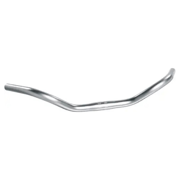Ergotec Country aluminium stuurbocht Ø25,4 mm met 62° hoek, geschikt voor stadsfietsen, in aluminium look en duurzaam ontwerp.