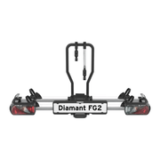 Pro-User Diamant FG2 fietsendrager voor 2 fietsen, kantelbaar, geschikt voor trekhaak, robuust en gebruiksvriendelijk.