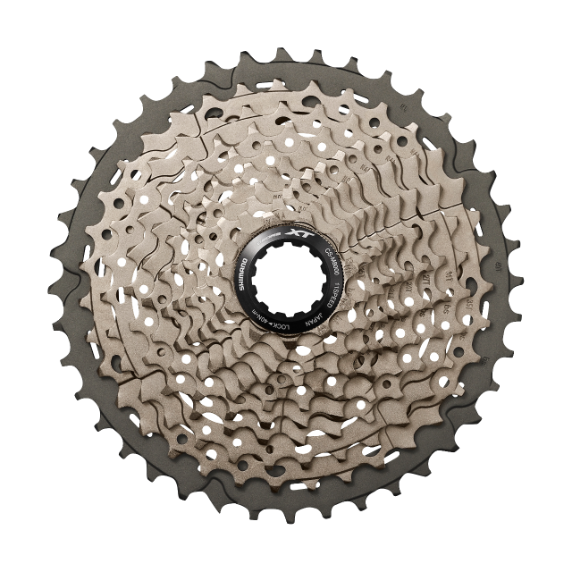 Shimano Deore XT CS-M8000 11-speed cassette met stevige metalen tanden en compatibele 11-speed fietsversnellingssystemen