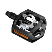 Shimano PD-T421 Click'r MTB pedalen, platform en SPD, zwart, voor mountainbikes, met antislip en verstelbare clip-in.