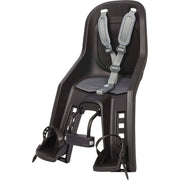 Polisport Bubbly Mini Evo fietsstoeltje voor stuurbuis, zwart en donkergrijs, geschikt voor jonge kinderen, veilige en comfortabele zit.