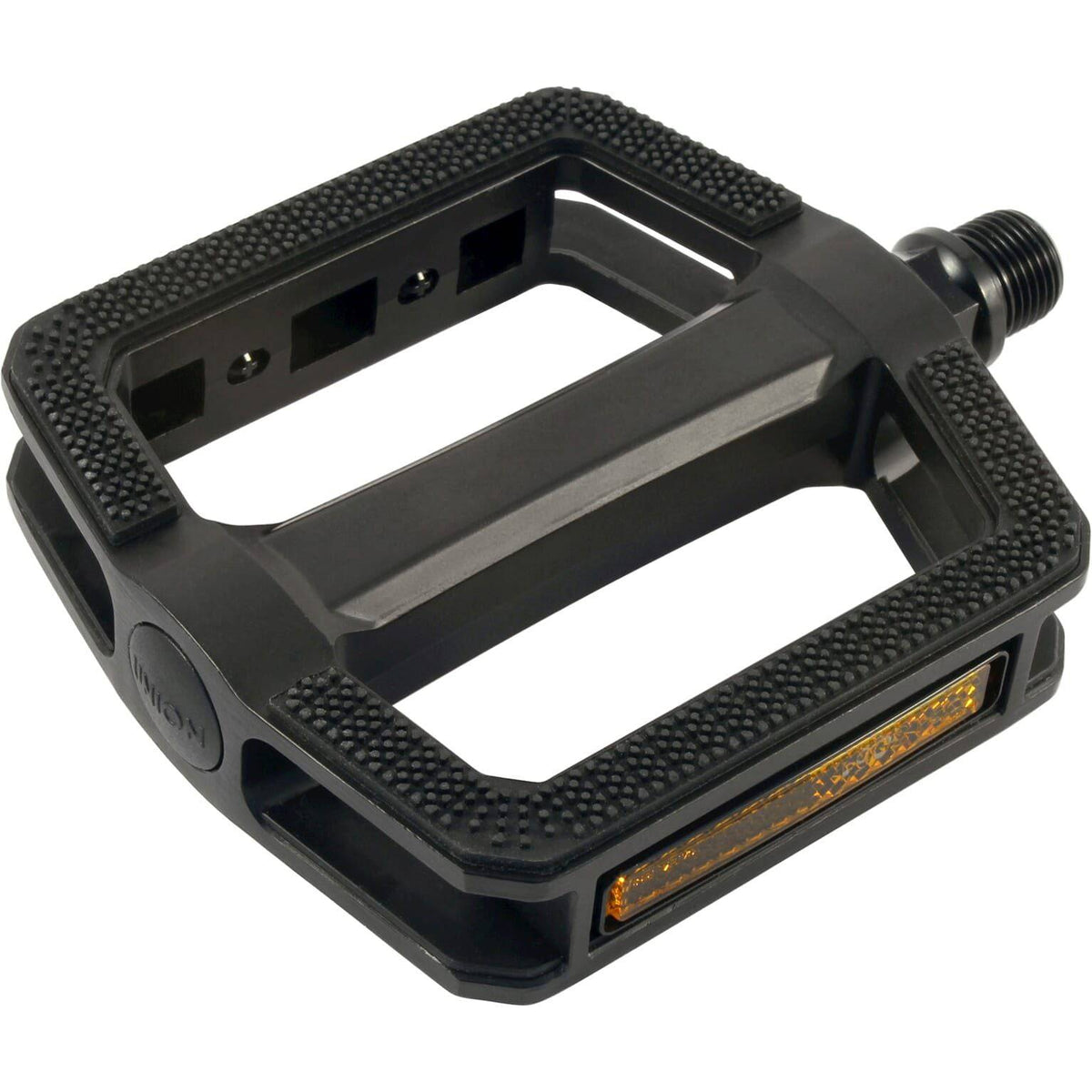 Union Pedalen SP-180 aluminium inleg voor stads- en E-bikes, zwart en zilver, stevige en lichte pedaal met antislip oppervlak