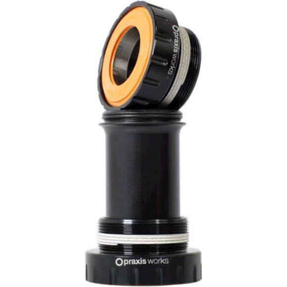 Praxis Trapas Adapter M24 Shimano BSA Road 68mm voor fiets, zwart, zichtbaar met bevestigingsgaten en schroeven