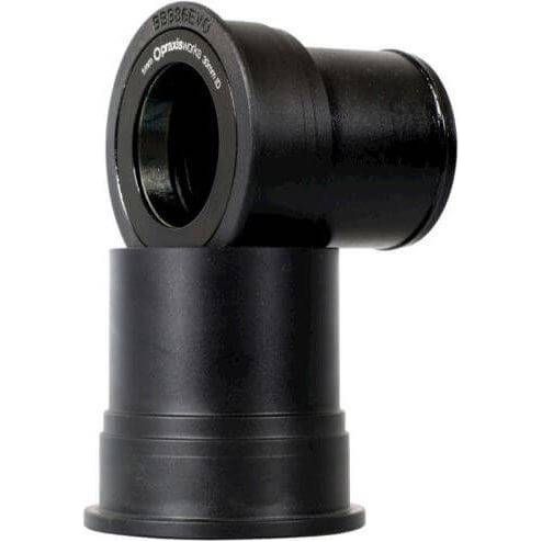 Praxis Trapas Adapter M30 voor 386Evo Road, 86,5 mm, zichtbaar op een fietsonderdeel in de afbeelding.