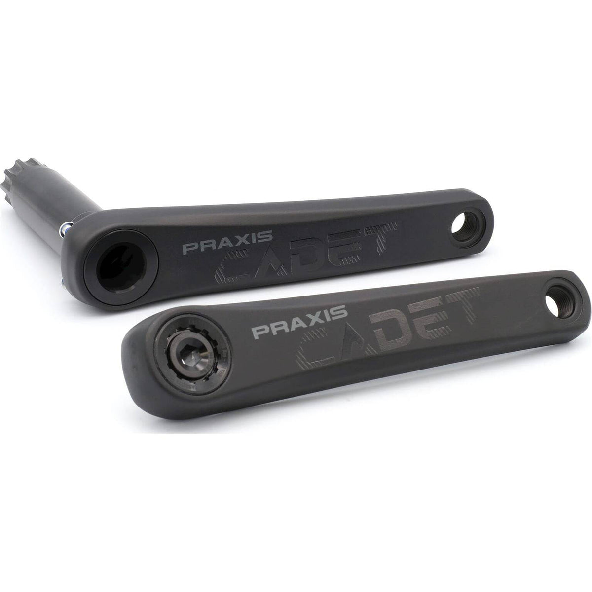 Praxis G2 Cadet HD M30 DM MTB-crankstel met kettingbladen en crankarmen voor mountainbikes, zwart, stevige constructie.