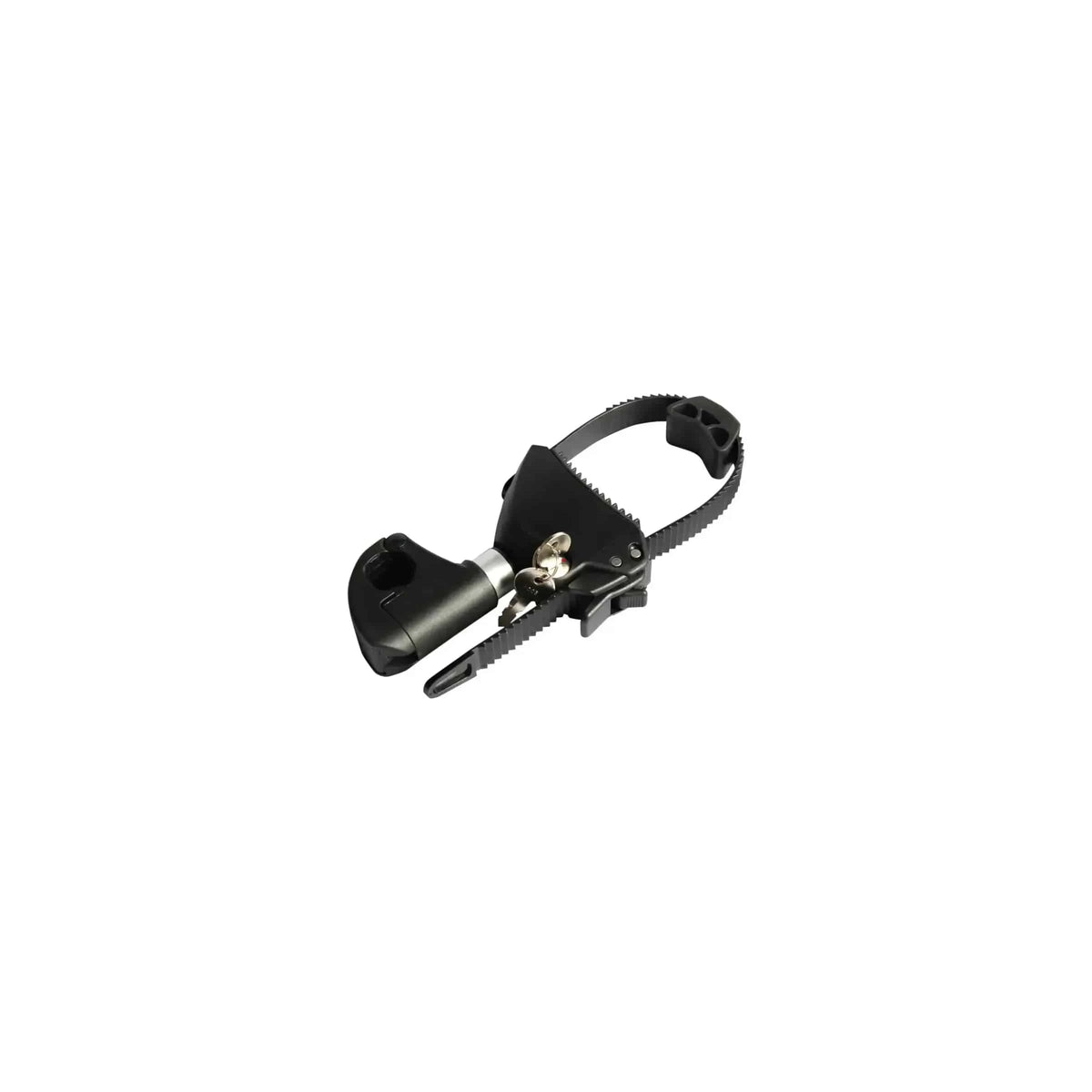 Zwarte Pro-User flexibele afsluitbare framehouder van 25 mm, korte frameklem voor bevestiging en veiligheid.