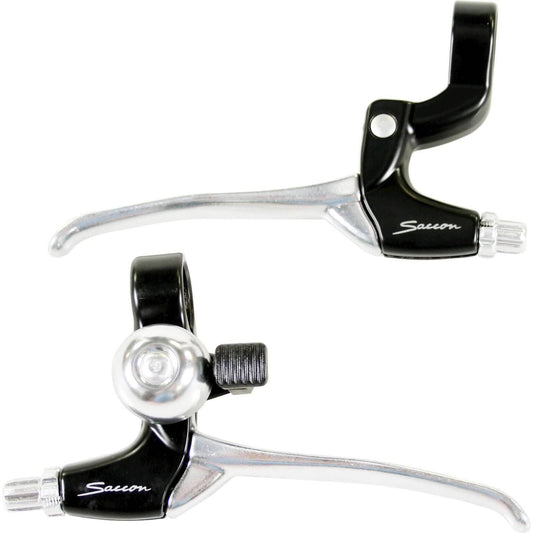 Saccon Remgreep Set + Bel Nexus Zwart/Zilver - Le Coq Wielerartikelen