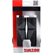 Simson ergonomische handvatten in zwart en antraciet, comfortabele grip voor fietsen of scooters, zichtbaar in de afbeelding.