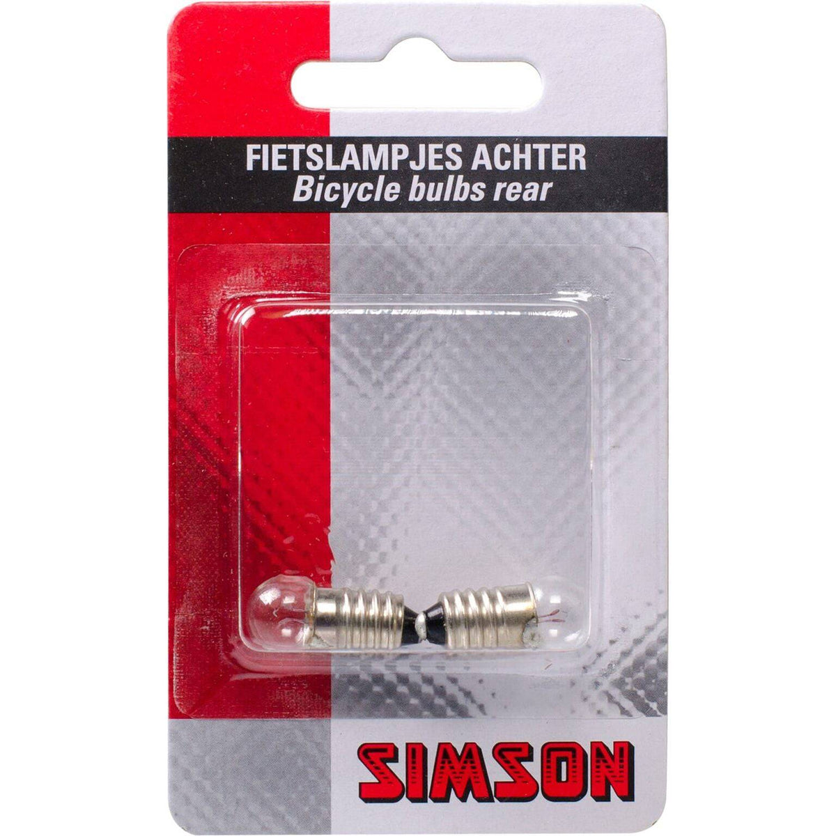 Simson achterlichtlampje 6V/0,6W voor verlichtingsaccessoires, zichtbaar met helder glas en bevestigingsbeugel.