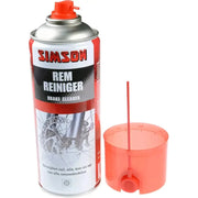 Simson remreiniger spray in 400ml fles, reinigt en onderhoudt motorremmen van Simson.