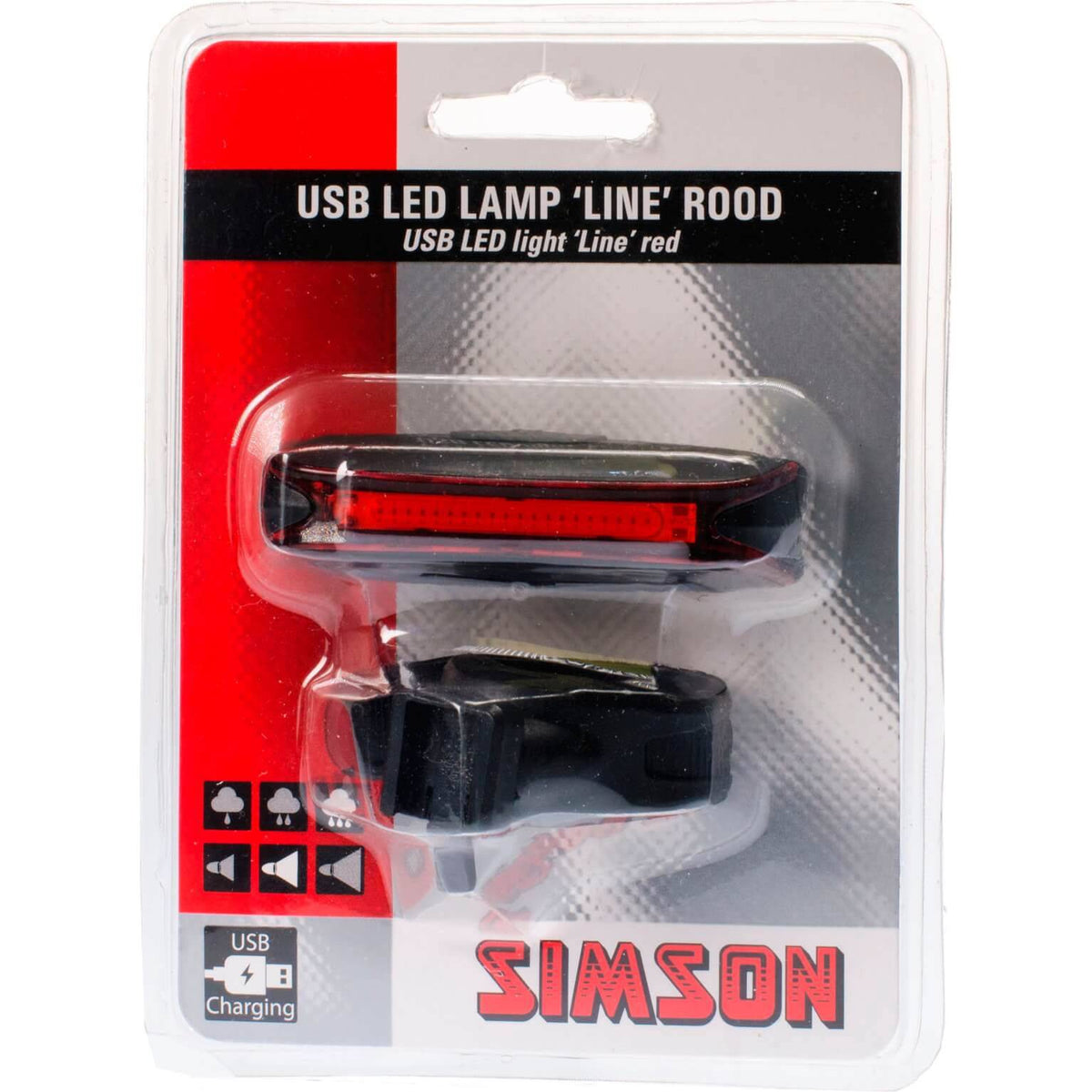 Simson achterlicht line USB voor zadelpen, helder LED-verlichting voor veilige fietsverlichting, eenvoudig te bevestigen.